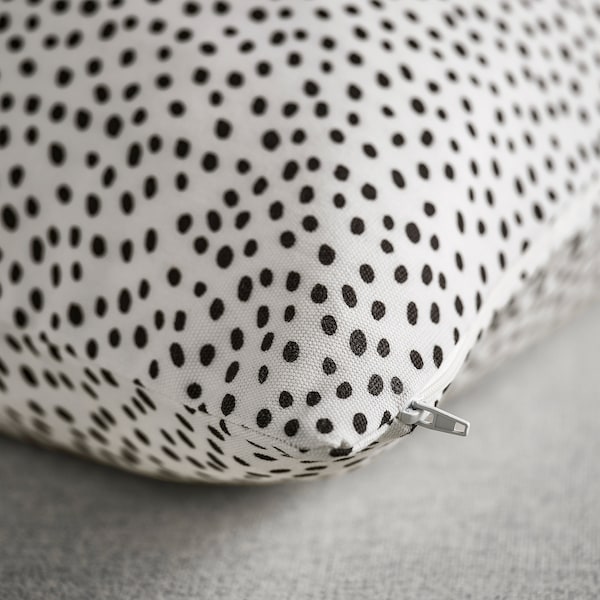 BJÖRKGRÅMAL cushion cover, white/black, 50x50 cm
