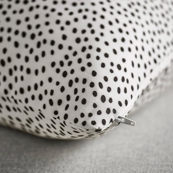 BJÖRKGRÅMAL cushion cover, white/black, 50x50 cm