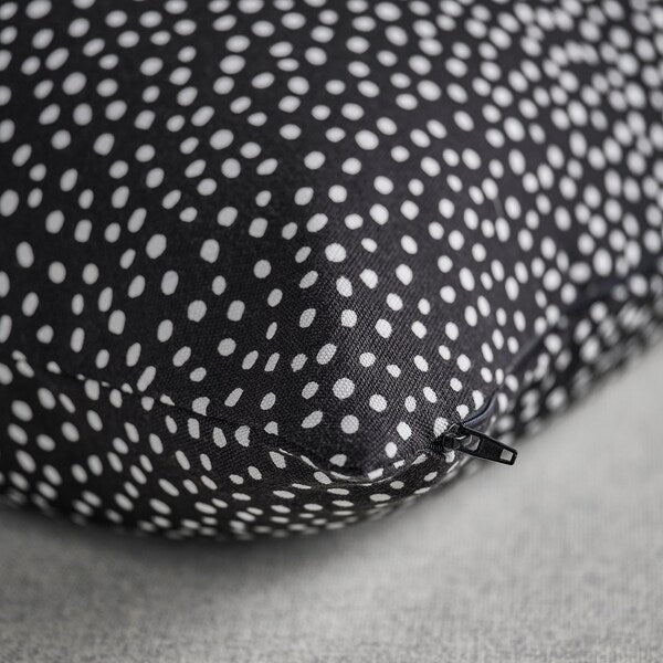BJÖRKGRÅMAL cushion cover, black/white, 50x50 cm