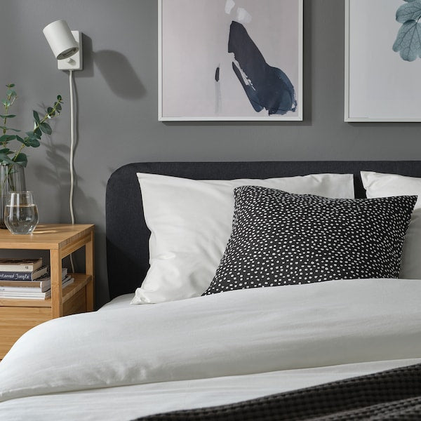 BJÖRKGRÅMAL cushion cover, black/white, 50x50 cm
