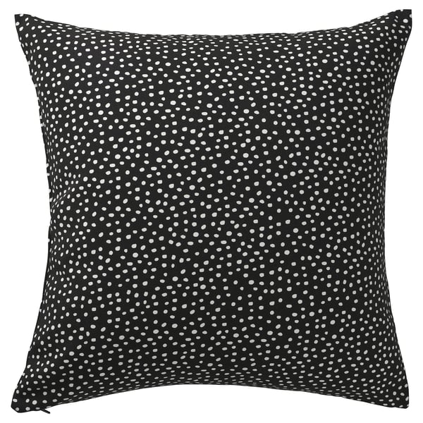 BJÖRKGRÅMAL - BJÖRKGRÅMAL Cushion cover, black/white, 50x50 cm