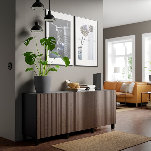 BJÖRKÖVIKEN - BJÖRKÖVIKEN Door, brown stained oak veneer, 60x64 cm