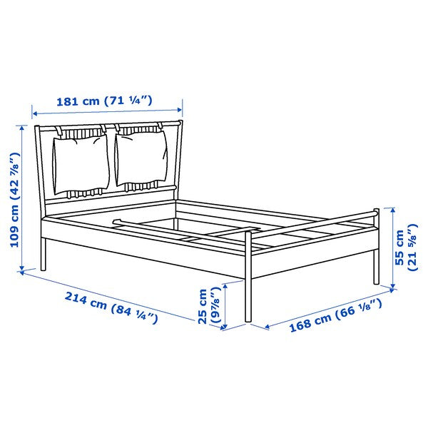 BJÖRKSNÄS - Bed frame, birch/ birch veneer/Lindbåden, 160x200 cm