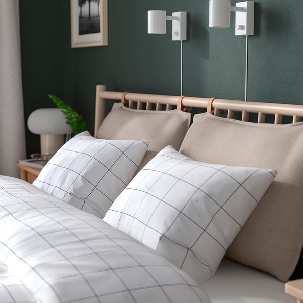 BJÖRKSNÄS - Bed frame, birch/ birch veneer/Lindbåden, 160x200 cm