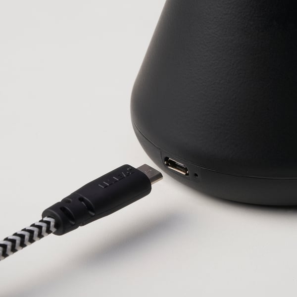 BJÖRKSPIREA LED decoration lighting, black tube-shaped, 8 cm