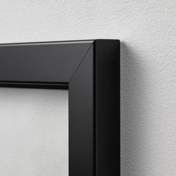 BJÖRKSTA - Picture with frame, sand dunes/black, 140x56 cm