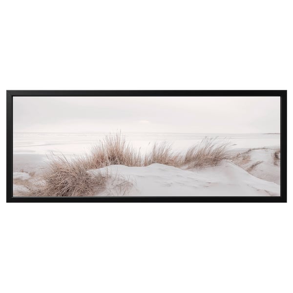 BJÖRKSTA - Picture with frame, sand dunes/black, 140x56 cm