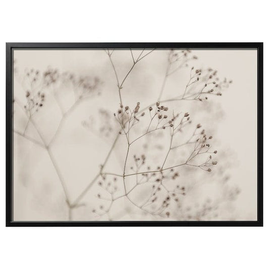 Ikea BJÖRKSTA - Picture with frame, flowers-close up/black, 140x100 cm