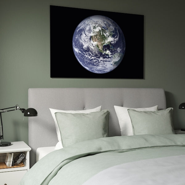 BJÖRKSTA - Picture with frame, the planet Earth/black, 118x78 cm