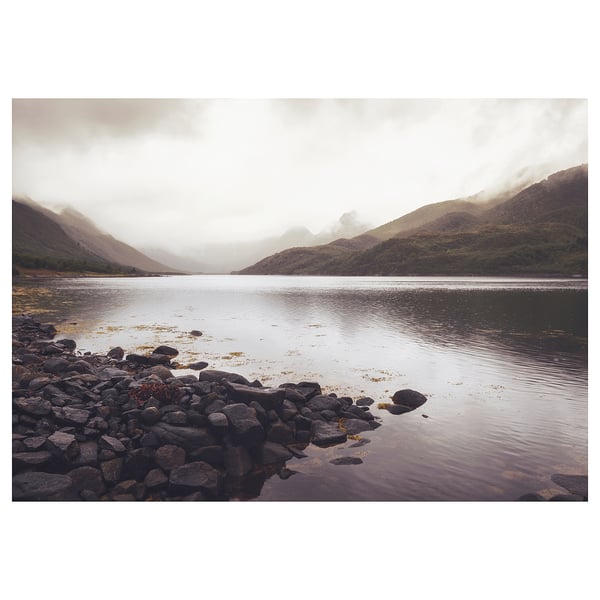 BJÖRKSTA picture, rocky shoreline, 200x140 cm