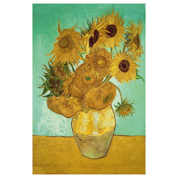 BJÖRKSTA - Canvas, still life/Vase with twelve sunflowers, 78x118 cm