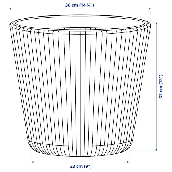 Ikea BJÖRNBAMBU - Plant pot, in/outdoor dark grey, 32 cm