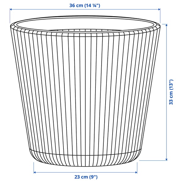BJÖRNBAMBU - BJÖRNBAMBU Plant pot, in/outdoor dark grey, 32 cm