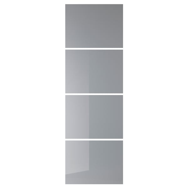 BJÖRNÖYA - BJÖRNÖYA 4 panels for sliding door frame, grey tinted effect, 75x236 cm