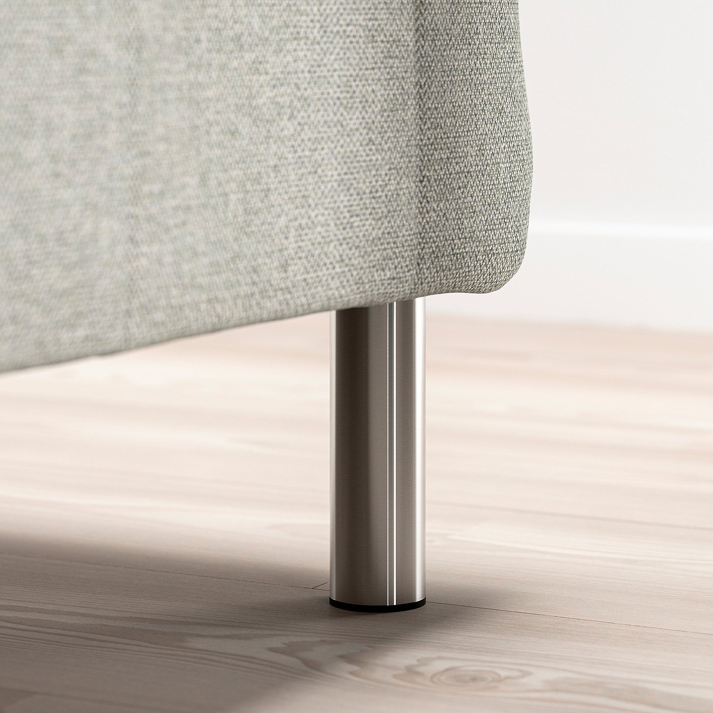 BJORLI leg, stainless steel colour, 12.5 cm, 4 pack