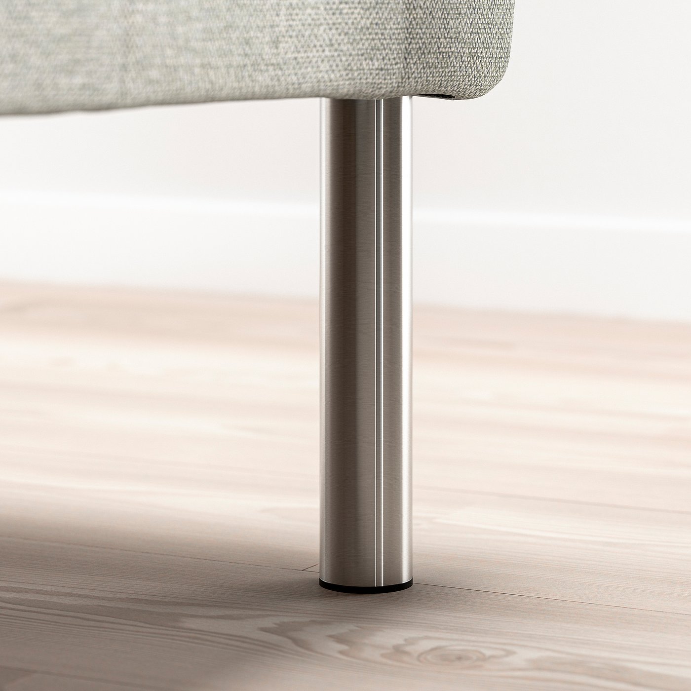 BJORLI leg, stainless steel colour, 20 cm, 4 pack