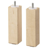 BJURVALLA leg, birch, 17 cm, 2 pack