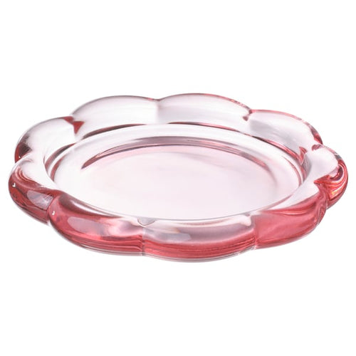 BLADFÅGEL candle dish, pink, 11 cm
