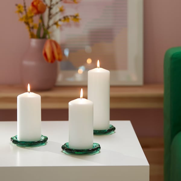 BLADFÅGEL - BLADFÅGEL Candle dish, green, 11 cm