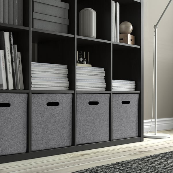 BLÄDDRA box, grey, 33x38x33 cm
