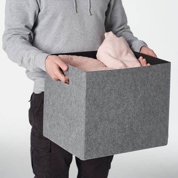 Ikea BLÄDDRA - Box, grey, 33x38x33 cm