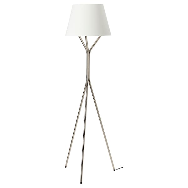 BLÄNKFYR - Floor lamp, nickel-plated