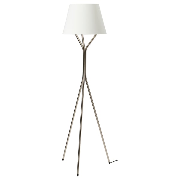BLÄNKFYR floor lamp, nickel-plated, 40 cm
