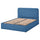 BLÅFJÄLLET frame set for ottoman divan bed, incl headboard, legs and cover Vissle/blue, 140x200 cm
