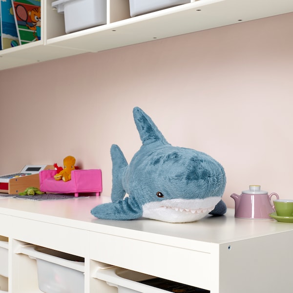 BLÅHAJ - Soft toy, baby shark, 55 cm