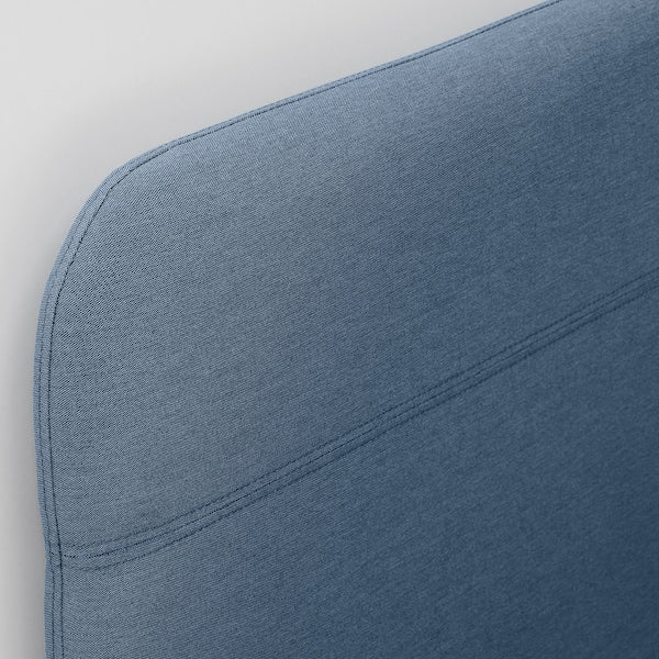 BLÅKULLEN Imbott bed structure/ang headboard - Deep blue Knisa 90x200 cm , 90x200 cm