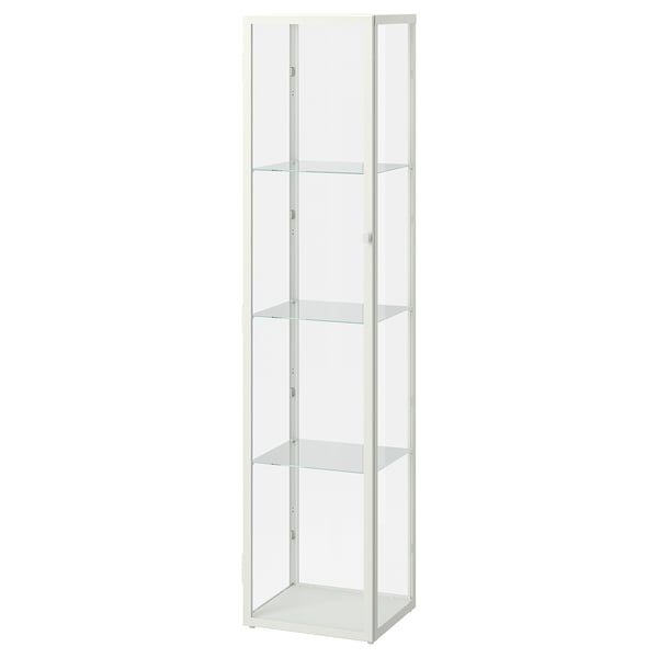 BLÅLIDEN / STRIMSÄV glass-door cabinet with lighting, white, 35x151x32 cm