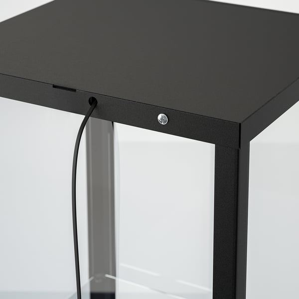 BLÅLIDEN - BLÅLIDEN Glass-door cabinet, black, 35x32x151 cm