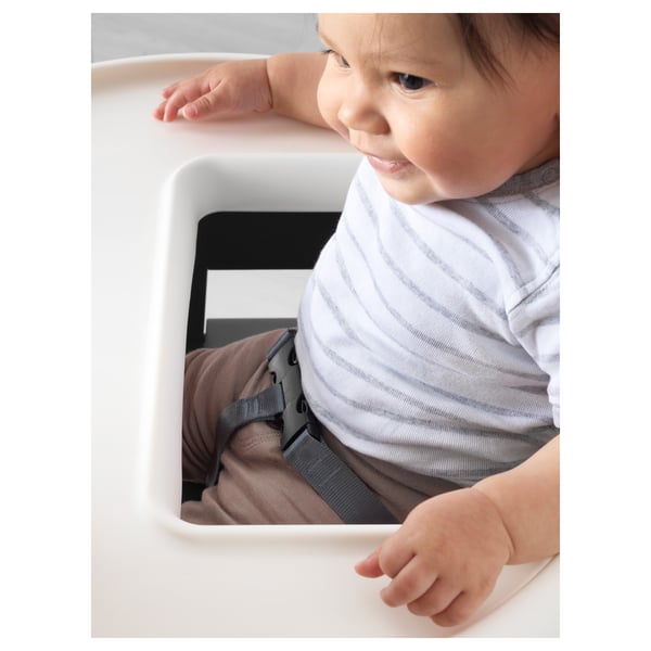 BLÅMES highchair with tray, black, 30x93x53 cm