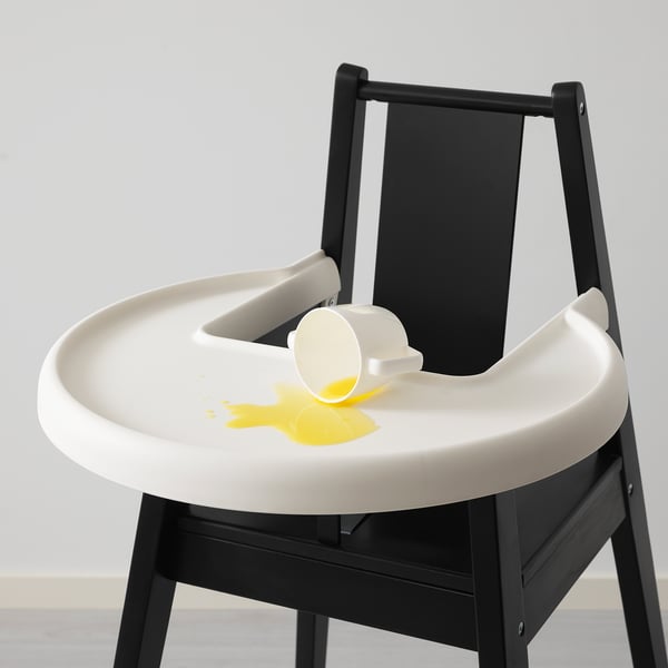 BLÅMES highchair with tray, black, 52x93x53 cm