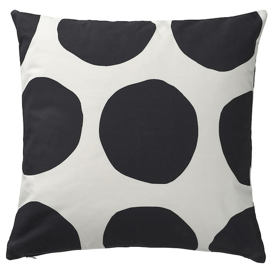 BLÅMUNKAR - Cushion cover, white/black/dot pattern, 50x50 cm