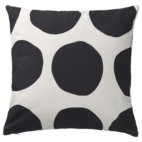 BLÅMUNKAR - Cushion cover, white/black/dot pattern, 50x50 cm