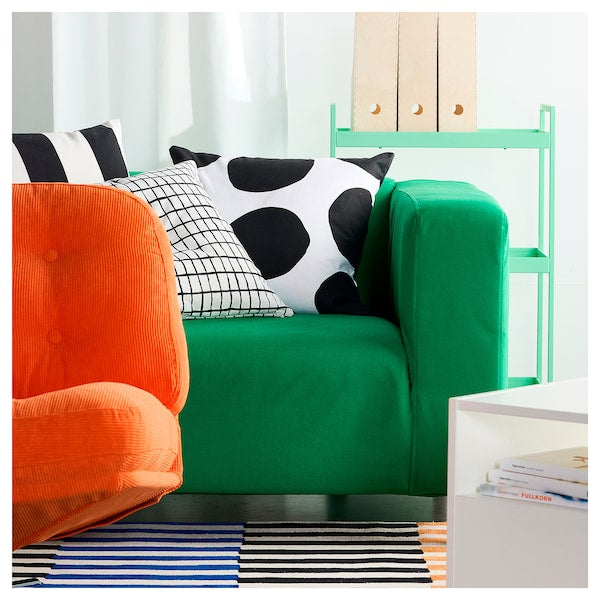 BLÅMUNKAR - Cushion cover, white/black/dot pattern, 50x50 cm