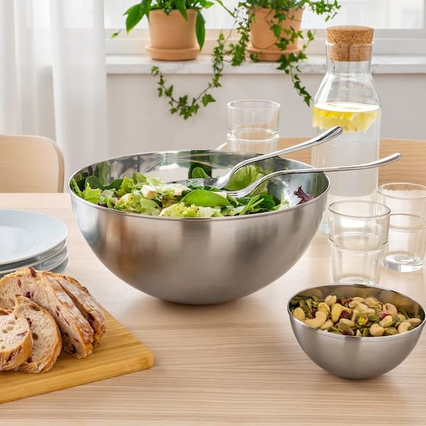 Ikea BLANDA BLANK - Serving bowl, stainless steel, 28 cm