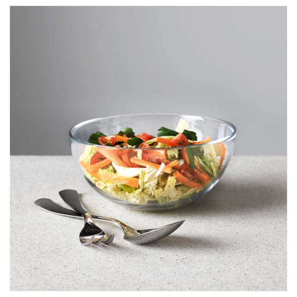 BLANDA serving bowl, clear glass, 20 cm