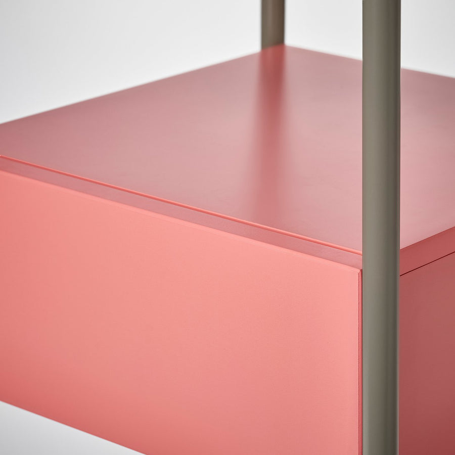 BLANKHÄLLAN bedside table, beige/pink