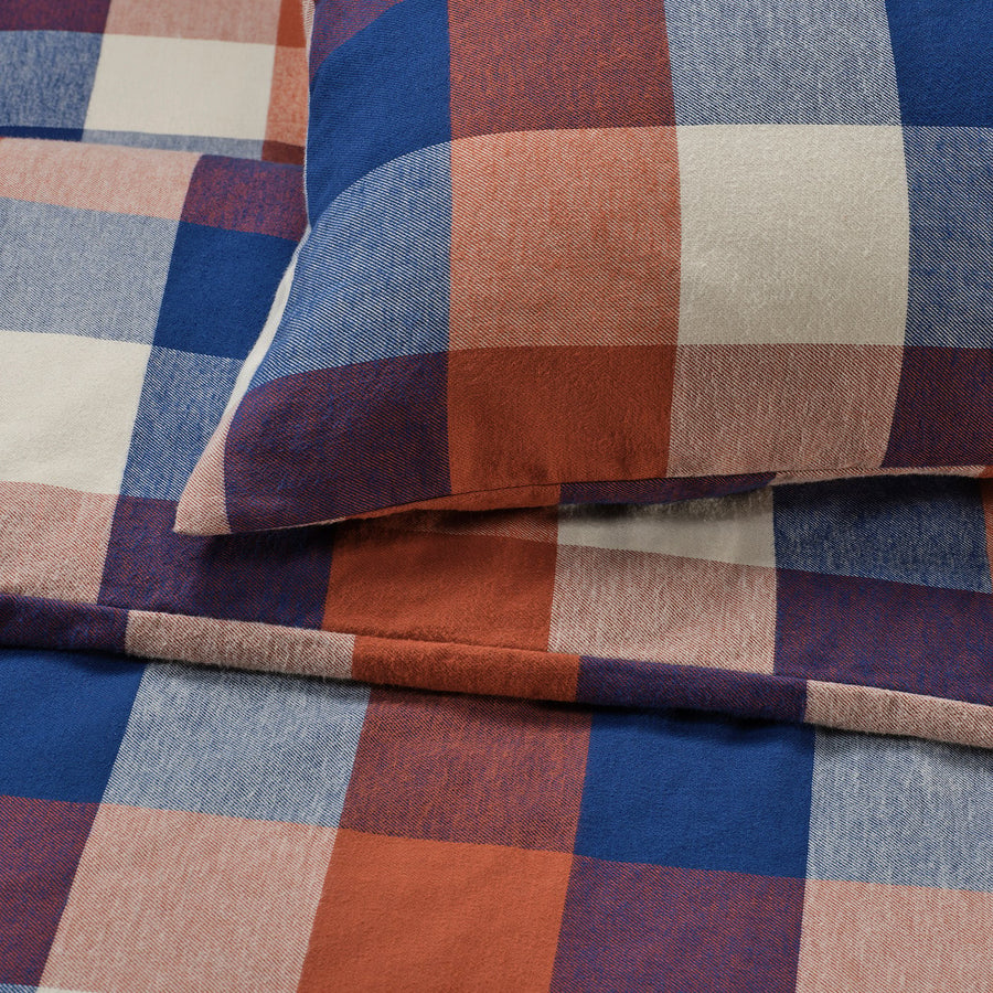 BLÅSENAP duvet cover and 2 pillowcases, multicolour/check, 240x220/50x80 cm