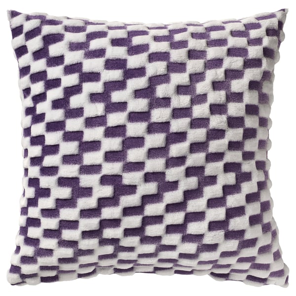 BLÅSKATA - BLÅSKATA Cushion cover, purple/patterned, 50x50 cm