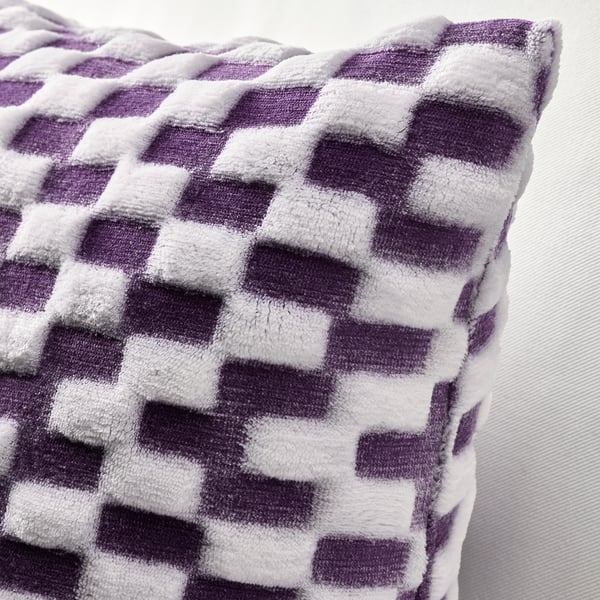 BLÅSKATA cushion cover, purple/patterned, 50x50 cm