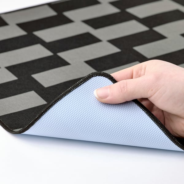 BLÅSKATA gaming mouse pad, black/grey patterned, 40x80 cm