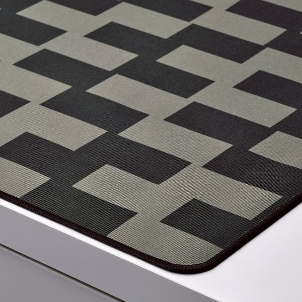 BLÅSKATA gaming mouse pad, black/grey patterned, 40x80 cm