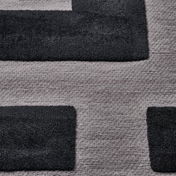 BLÅSKATA rug, black/grey, 105x160 cm