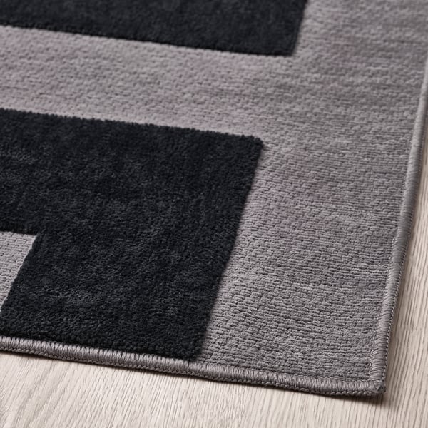 BLÅSKATA rug, black/grey, 105x160 cm
