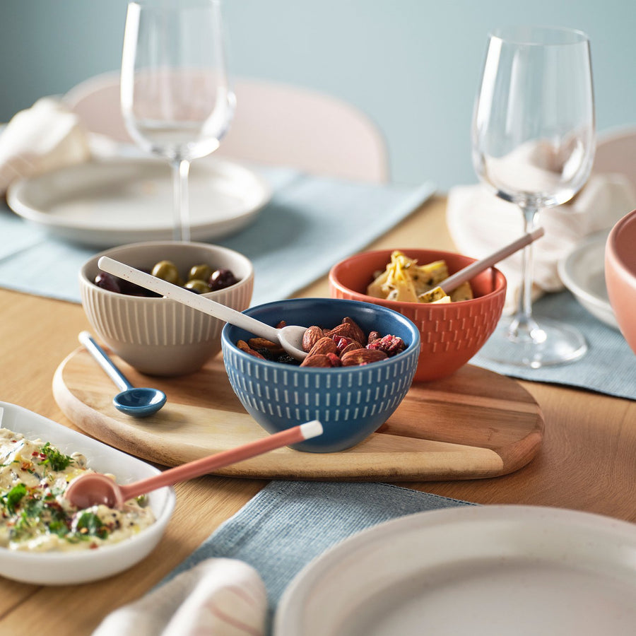 BLÅSSÄL teaspoon, mixed colours, 13 cm, 4 pack