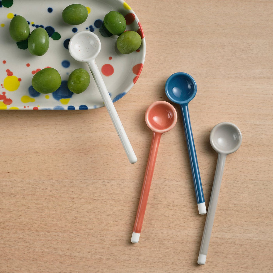 BLÅSSÄL teaspoon, mixed colours, 13 cm, 4 pack