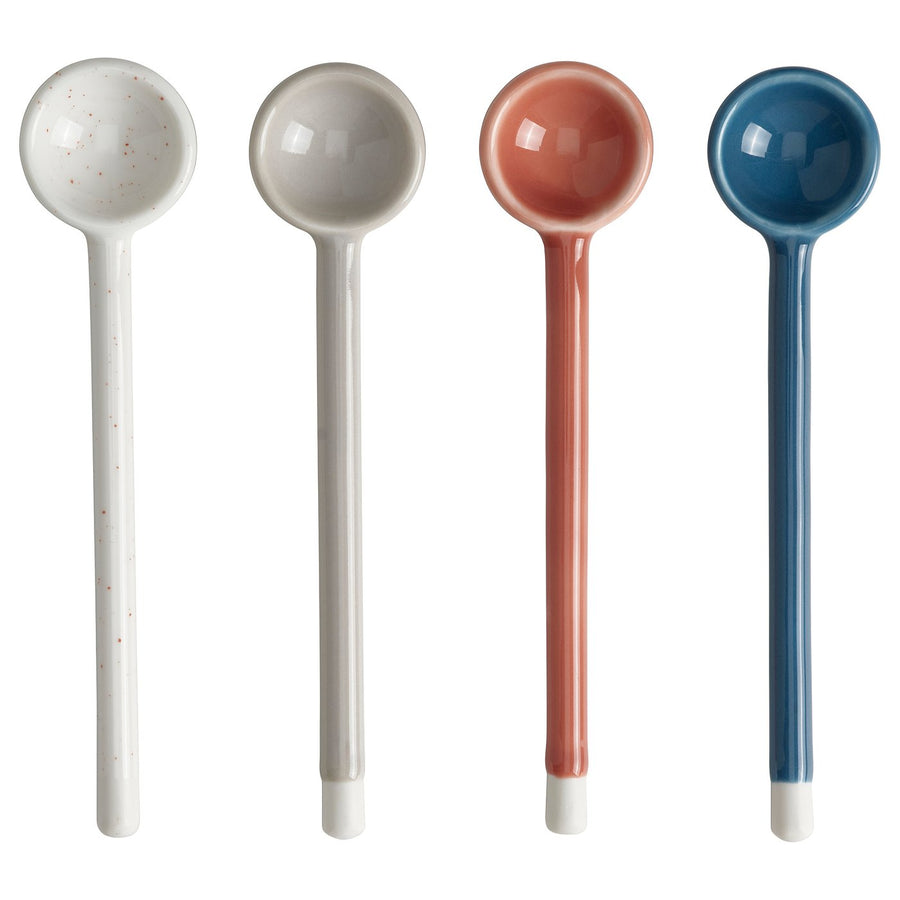 BLÅSSÄL teaspoon, mixed colours, 13 cm, 4 pack